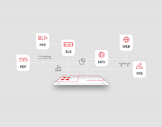 Darstellung einer Projekt App und ihrer verschiedenen Elemente